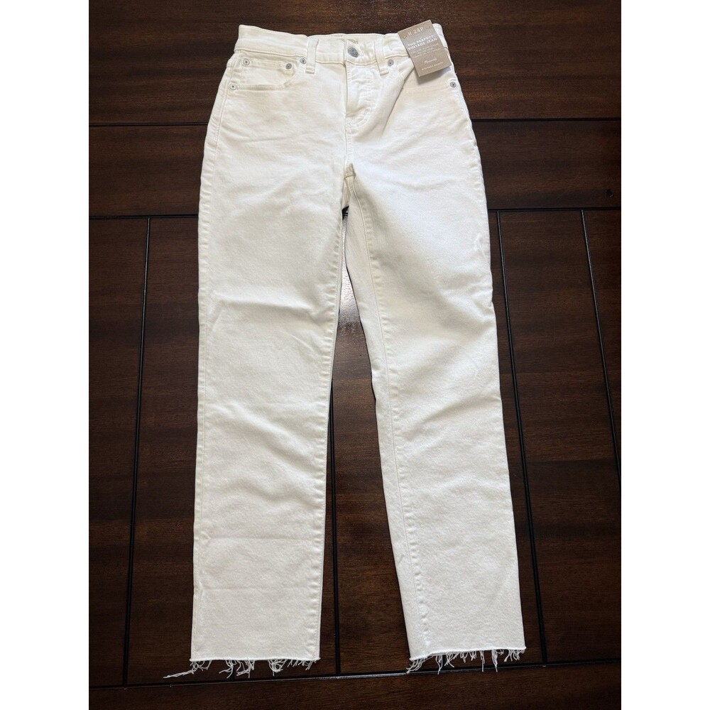 🔥NEW- Madewell The Perfect Vintage Jeans Womens 24P White Raw Hem With Tags